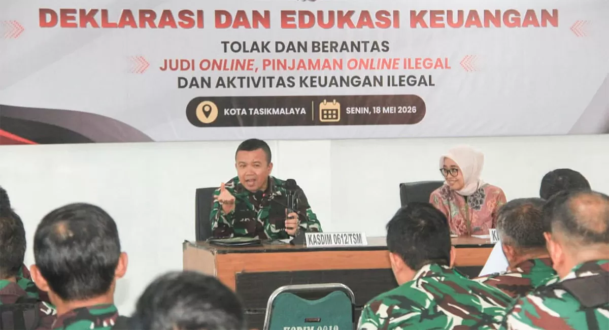 Kodim 0612/Tasikmalaya bersama OJK Tasikmalaya pada kegiatan di Aula Makodim 0612/Tasikmalaya, Senin (18/5/2026). (Dok. DFK)