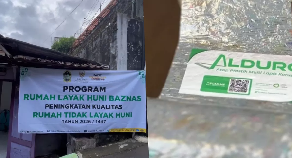 Penggunaan atap Alduro dalam program bedah rumah oleh Pemkot Yogyakarta.  (Dok. Pemkot Yogyakarta &amp; PT Sirkular Karya Indonesia)