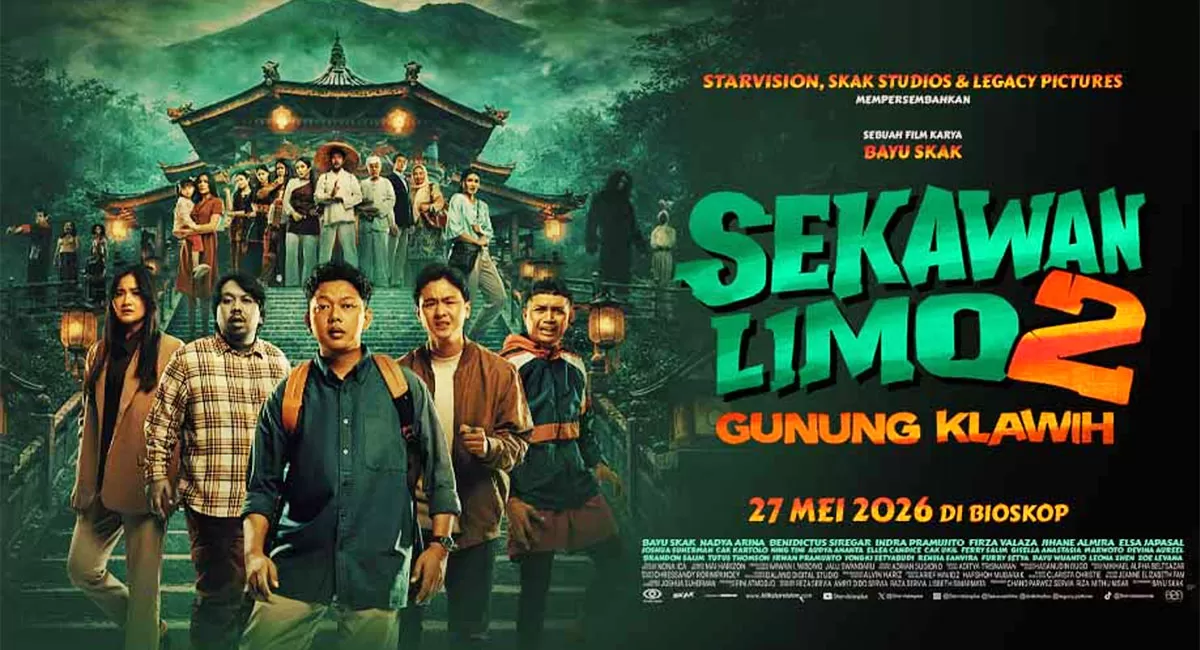 Aksi Bayu Skak tembus dunia demit demi tangkal tumbal pesugihan. Ini sinopsis dan daftar pemeran Sekawan Limo 2: Gunung Klawih yang bakal meneror bioskop mulai 27 Mei 2026. (Dok. Cinema21)