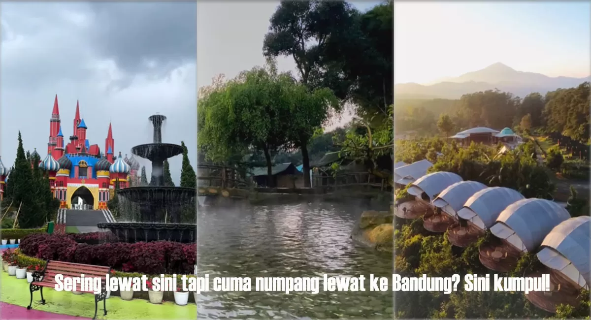 Bosan lewat jalur yang itu-itu saja? Yuk, intip 3 wisata terindah di Subang Jawa Barat yang lagi viral ini! Ada kastil megah&nbsp;dan pemandian air panas. (Instagram/florawisata_dcastello - sariaterhotelresort - asstrohighlandciater)