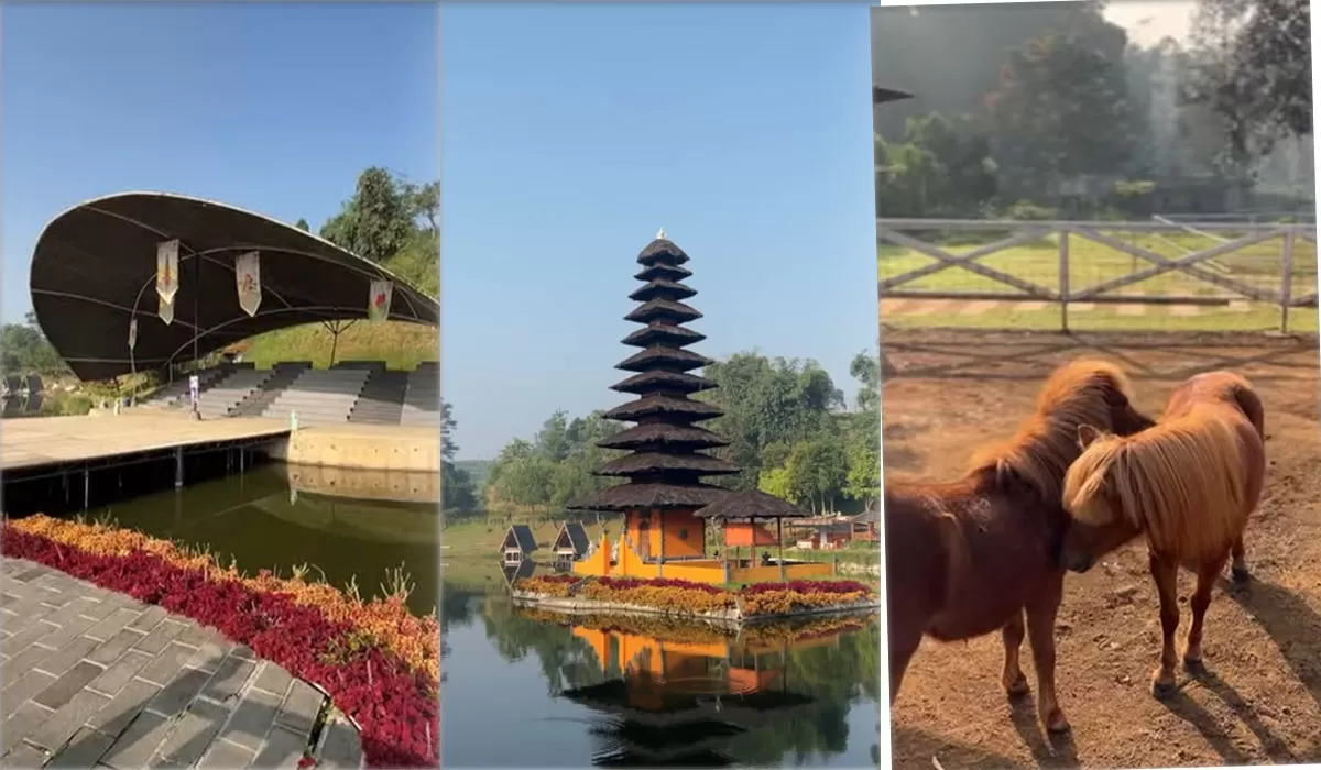Taman Lembah Dewata menjadi destinasi wisata favorit di Lembang Bandung dengan danau cantik, nuansa Bali, dan satwa alpaka. (Instagram/taman.lembah.dewata)