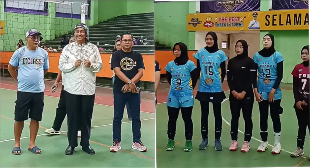 Tim voli Kota Tasikmalaya tetap optimistis menghadapi Porprov Jabar 2026. Diky Candra memberi dukungan langsung kepada atlet. (Dok. PBVSI Kota Tasikmalaya)