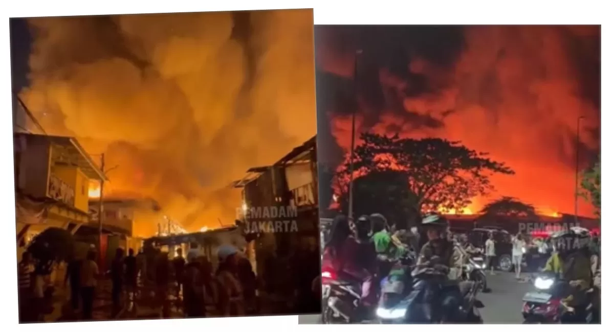 Kebakaran Kemayoran menyebabkan 250 rumah terbakar. Sebanyak 330 KK terdampak dan kini mengungsi di Lapangan Jusuf Hamka.   (Instagram.com/@humasjakfire)