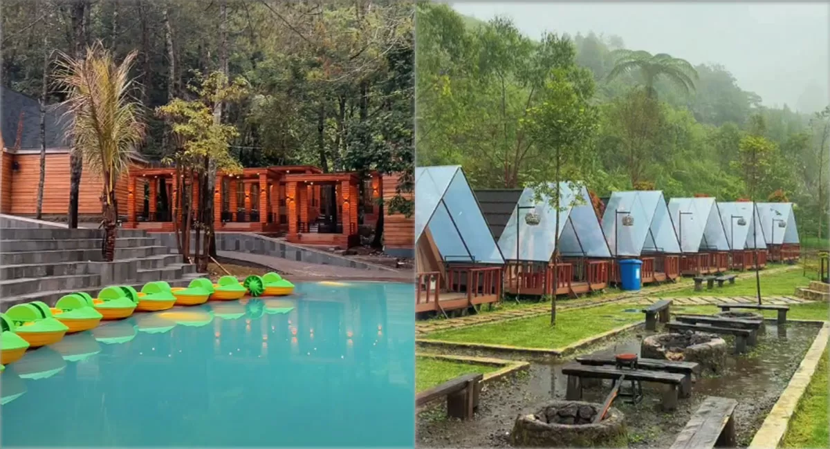 Wisata Ciwidey Bandung di Jawa Barat menawarkan pemandangan alam, pemandian air panas, dan wahana seru untuk keluarga.   (Instagram/jalanbarengdkh - ecoparkcurugtilu.official)