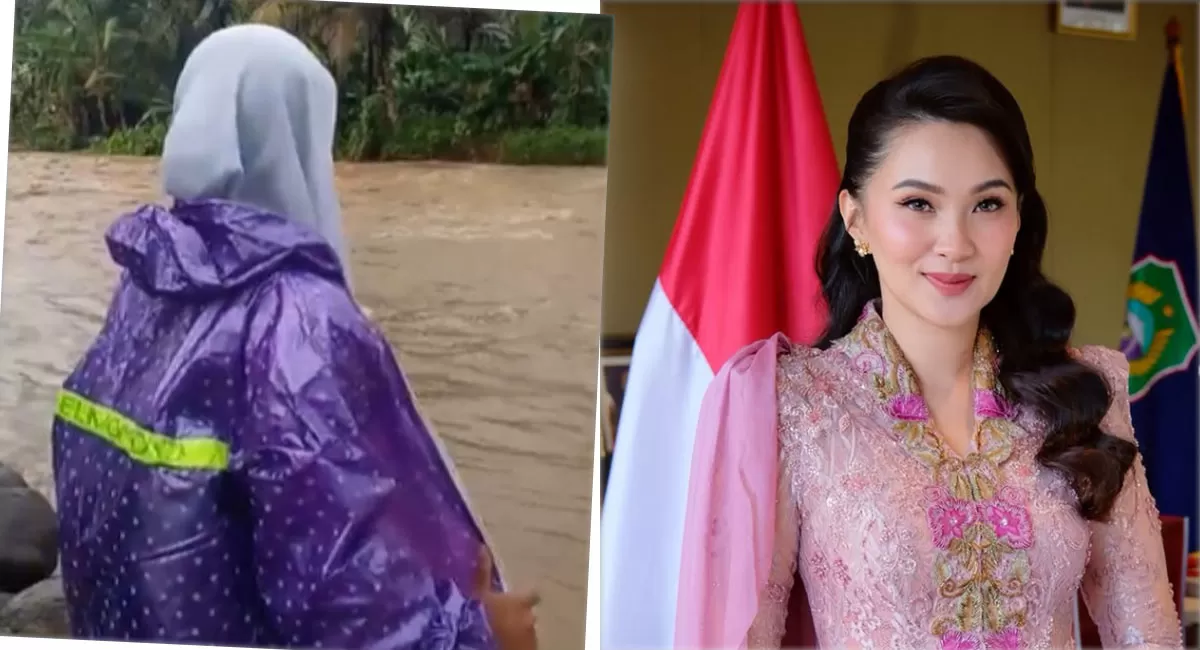 Siswi Desa Nyofifi mengeluhkan tidak adanya jembatan menuju sekolah. Sherly Tjoanda memastikan tim sudah turun survei.    (TikTok.com/RifandiPiter -&nbsp;byisabellefarradiva)