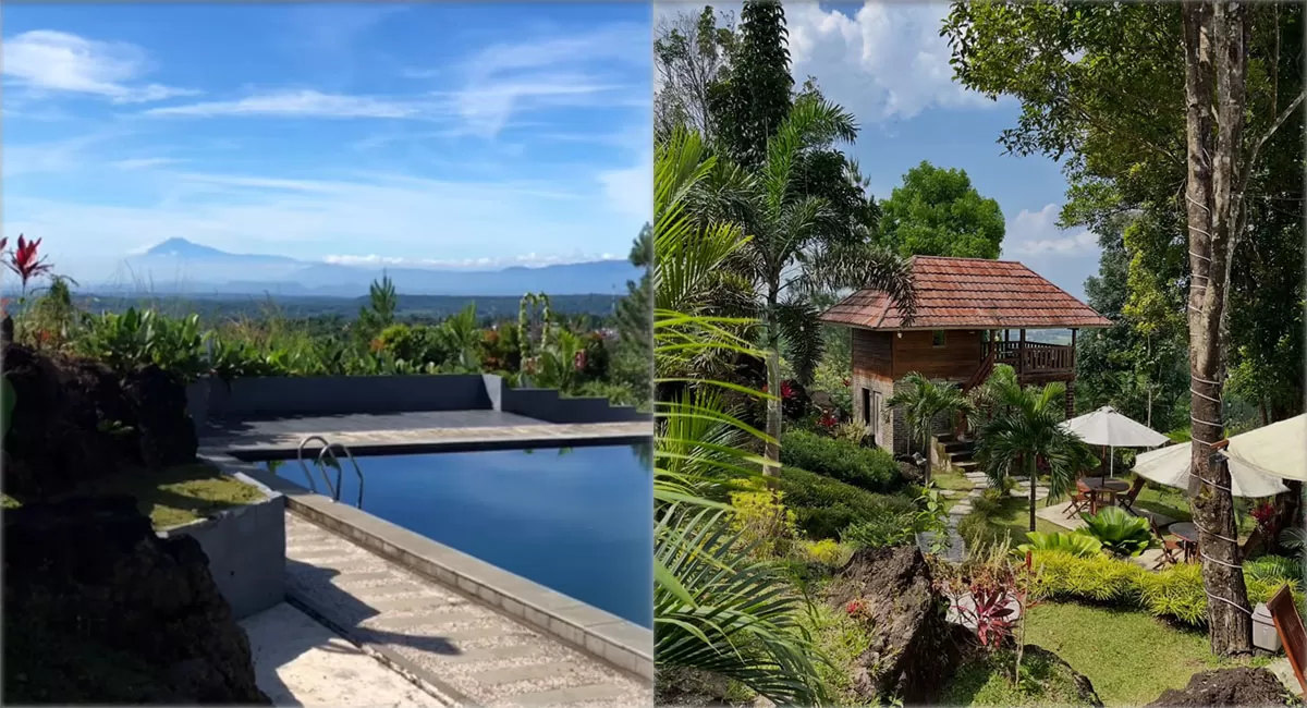 DH Garden Kuningan hadir sebagai wisata viral dengan glamping, kolam air pegunungan, dan view Gunung Ciremai.   (Instagram/dhgarden.official)