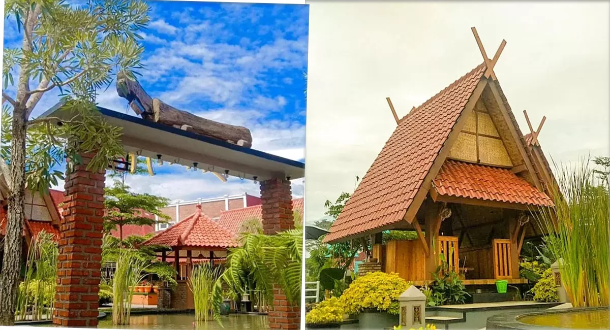 Suasana asri dan spot foto instagramable di Resto Lumbung Padi menjadikannya salah satu destinasi wisata kuliner Garut favorit keluarga.   (Instagram/lumbungpadigarut_)