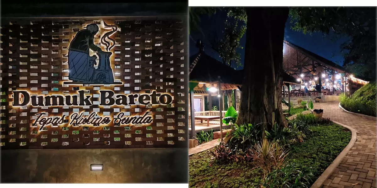 Dumuk Bareto Bandung hadir sebagai wisata kuliner bernuansa Kampung Sunda dengan saung, menu tradisional, dan suasana asri. (Instagram/dumukbareto)