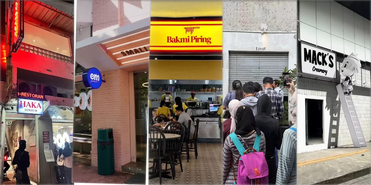 Jelajahi wisata kuliner Blok M dengan mengunjungi tempat makan hits seperti Haka Dimsum, EM Gelato, dan Bakmi Piring.   (Instagram/hakadimsum - em.gelato - bakmipiring - little.saltbread - mackscreamery)