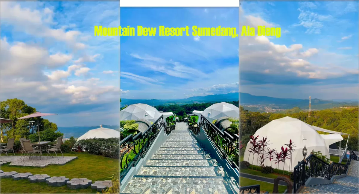 Panorama pegunungan dari Mountain Dew Resort Sumedang menjadi daya tarik wisata Sumedang dengan suasana sejuk ala dataran tinggi Dieng. (Instagram/mountaindewresortncaf)