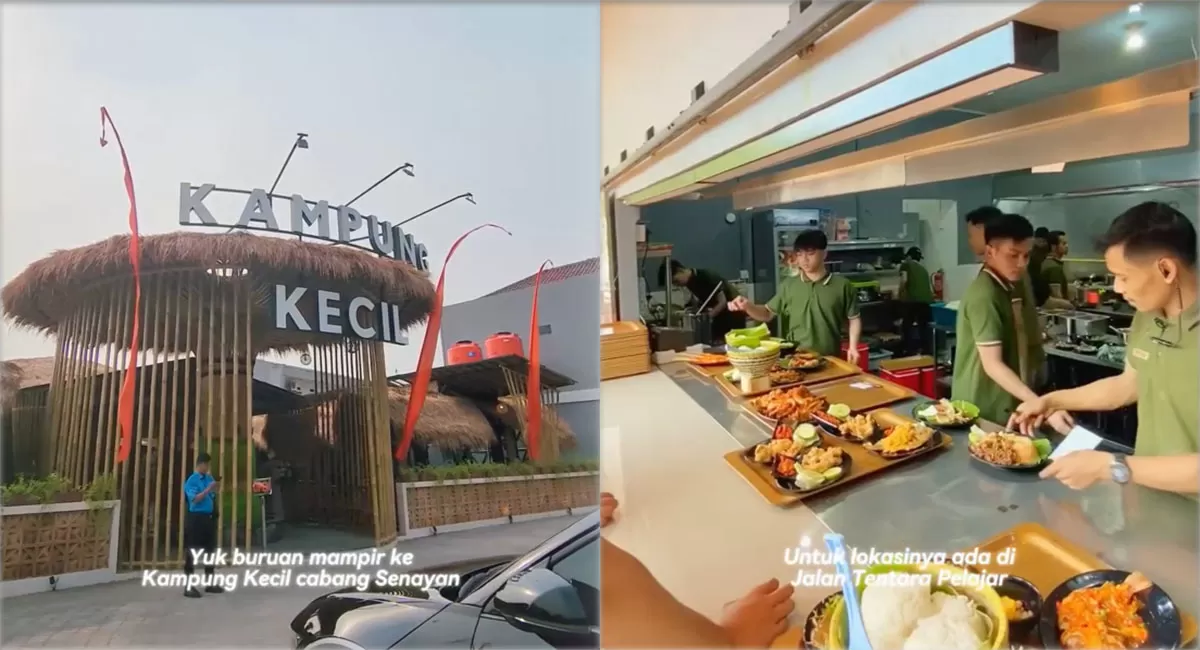 Kampung Kecil Senayan di Jakarta Selatan menghadirkan suasana khas restoran Sunda dengan konsep saung dan pilihan menu keluarga yang lengkap. (Instagram/kampungkecil_official)