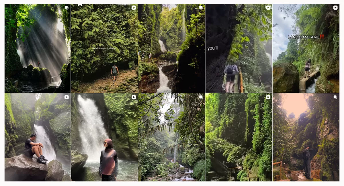 Curug Walet Bogor di Halimun Salak jadi wisata alam tersembunyi dengan trekking 20 menit dan suasana sejuk pegunungan. (Tangkapan layar Instagram curug walet)