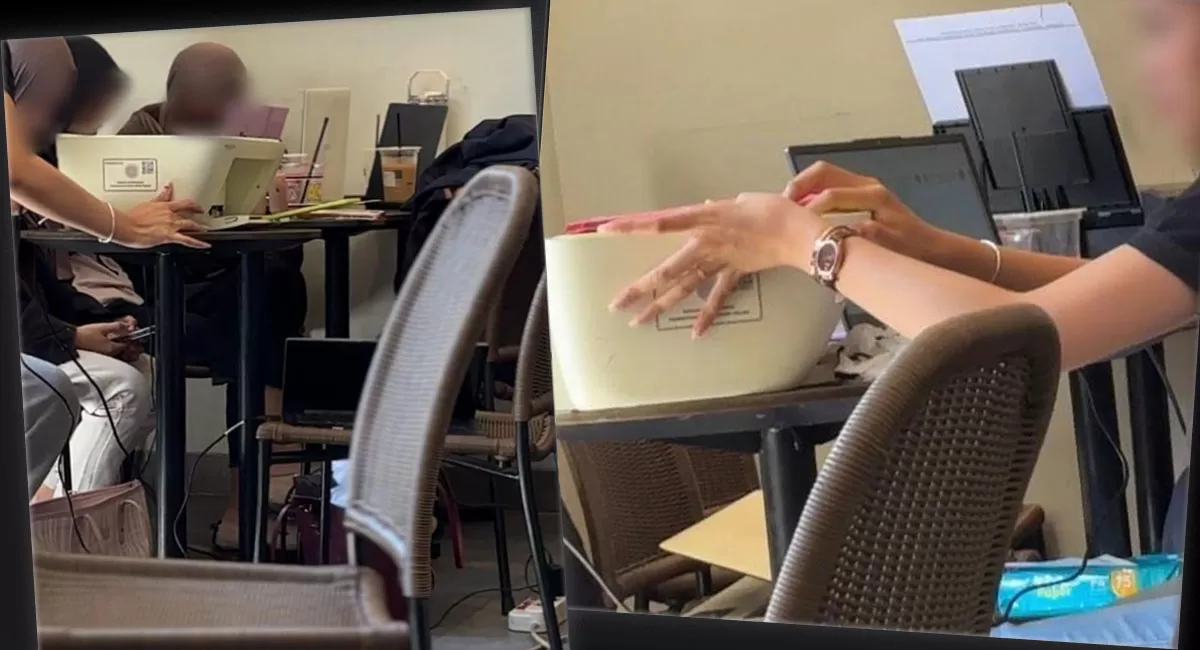 Viral mahasiswa bawa printer ke coffee shop di Bali saat nugas di kafe. Penggunaan 3 meja dan fasilitas listrik jadi sorotan. (Threads/aall.ffi)