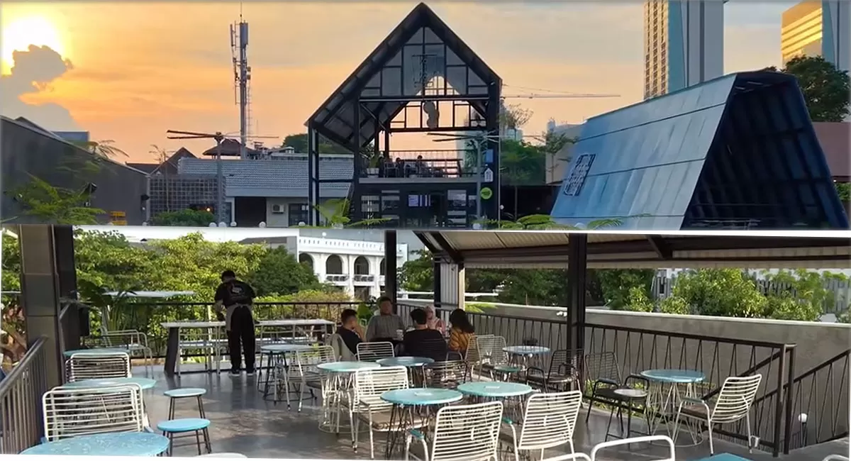Wisata kuliner Jakarta di Kopi Nako Daur Baur jadi pilihan healing di tengah kota dengan suasana danau dan desain unik.   (Instagram/kopinako.daurbaur)
