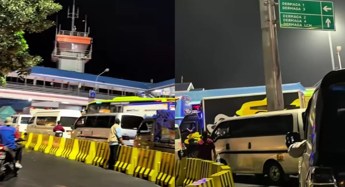 Viral Pelabuhan Ketapang macet berjam-jam. Antrean kendaraan di Gilimanuk memanjang, ASDP minta maaf atas kepadatan. (Instagram/diahrara91)