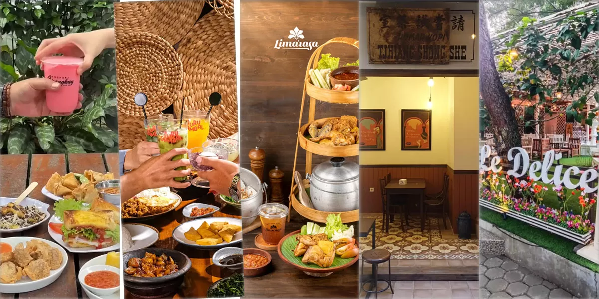 Temukan tempat makan murah di Bandung dengan menu lezat, suasana nyaman, dan pilihan kuliner Bandung yang cocok untuk semua kalangan. (Instagram/yoghurt.cisangkuy - jurusambal - limarasabraga - warungkopipurnama - ledelice.bdg)