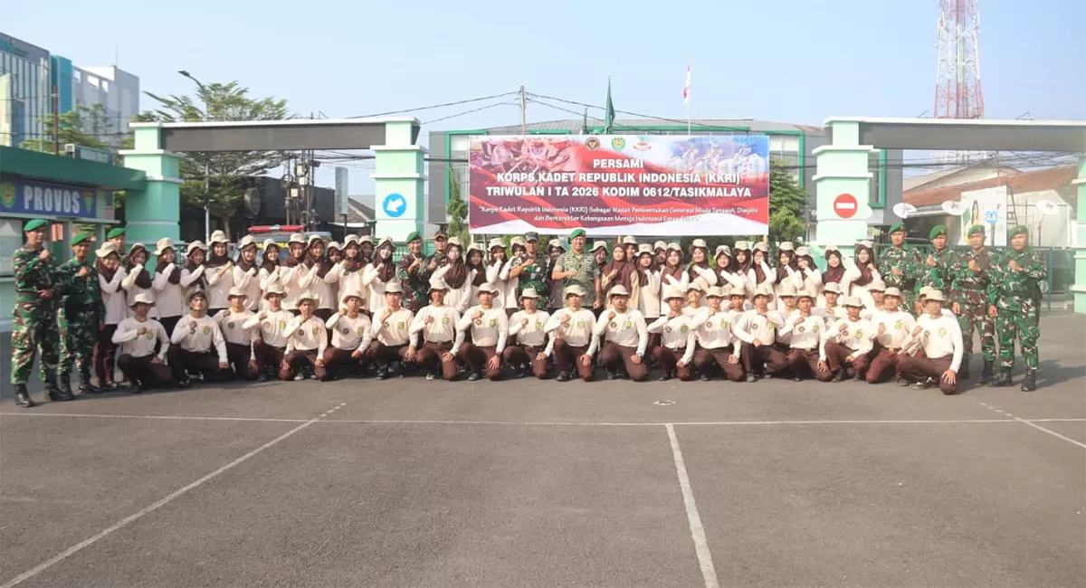 Sebanyak 65 kadet KKRI mengikuti pembukaan Persami 2026 di Makodim 0612/Tasikmalaya Sabtu (4/7/2026), sebagai ajang pembinaan karakter, disiplin, dan jiwa kepemimpinan. (Dok. DFK)
