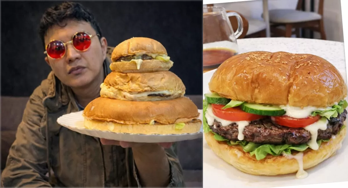 Aldis Burger Cempaka Putih milik Aldi Taher viral karena burger jumbo, promosi unik, dan antrean panjang yang bikin penasaran. (Instagram/alditaher.official)