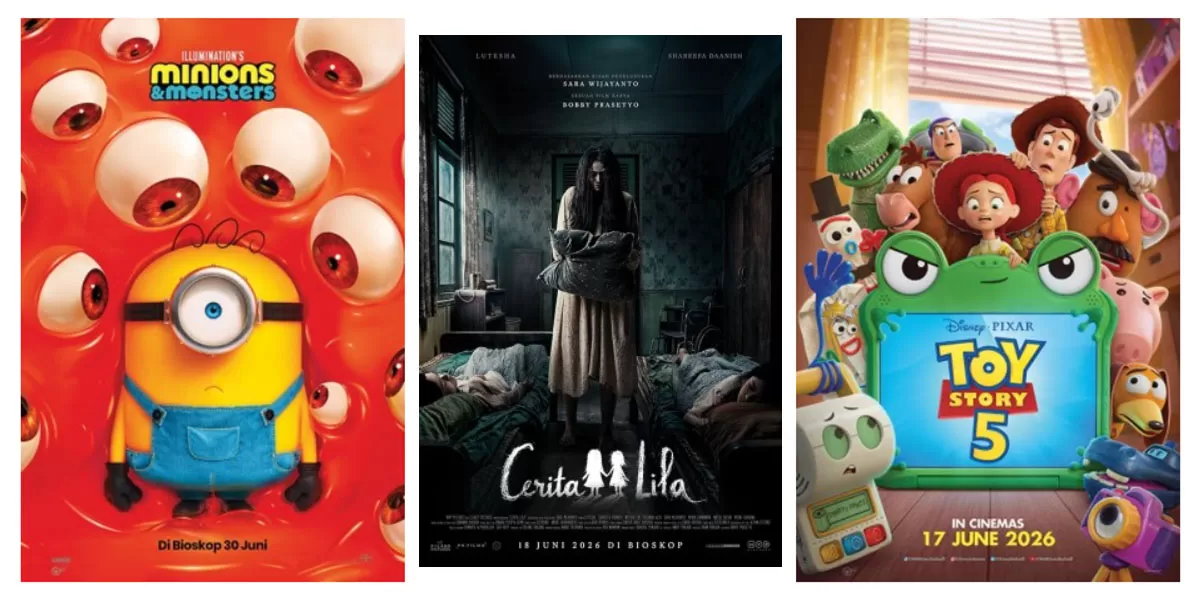 Cek jadwal film bioskop Tasik XXI Plaza Asia dan Transmart Tasikmalaya hari ini. Toy Story 5, Cerita Lila, hingga Jangan Buang Ibu siap tayang. (Dok. Cinema21)