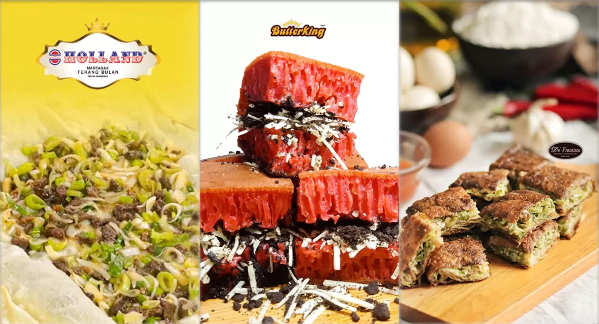Cari martabak enak di Surabaya? Holland Martabak, Butter King, dan De Fransisco masih jadi favorit dengan rasa lezat dan topping melimpah.   (Instagram/hollandmartabakofficial - butterking.official - defransisco)