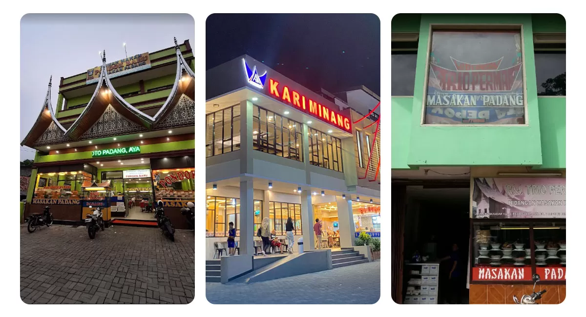 Cari rumah makan nasi Padang di Depok? Nikmati kuliner Minang dengan rendang, gulai tunjang, dan aneka lauk favorit yang menggugah selera. (Instagram/kariminang.id - rm_triopermaidepok -  Mama Odel)