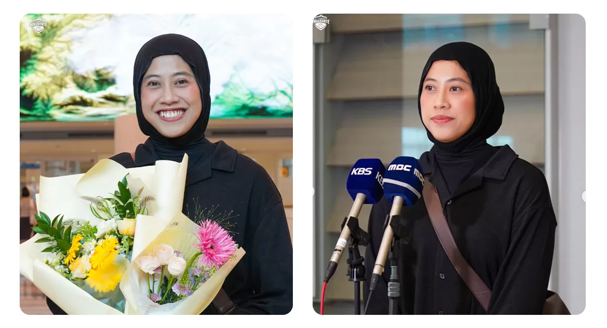 Megawati Hangestri kembali ke Korea dan siap memulai musim baru bersama Hyundai Hillstate dengan target membawa tim meraih gelar juara.   (Instagram/hdecvolleyballteam)