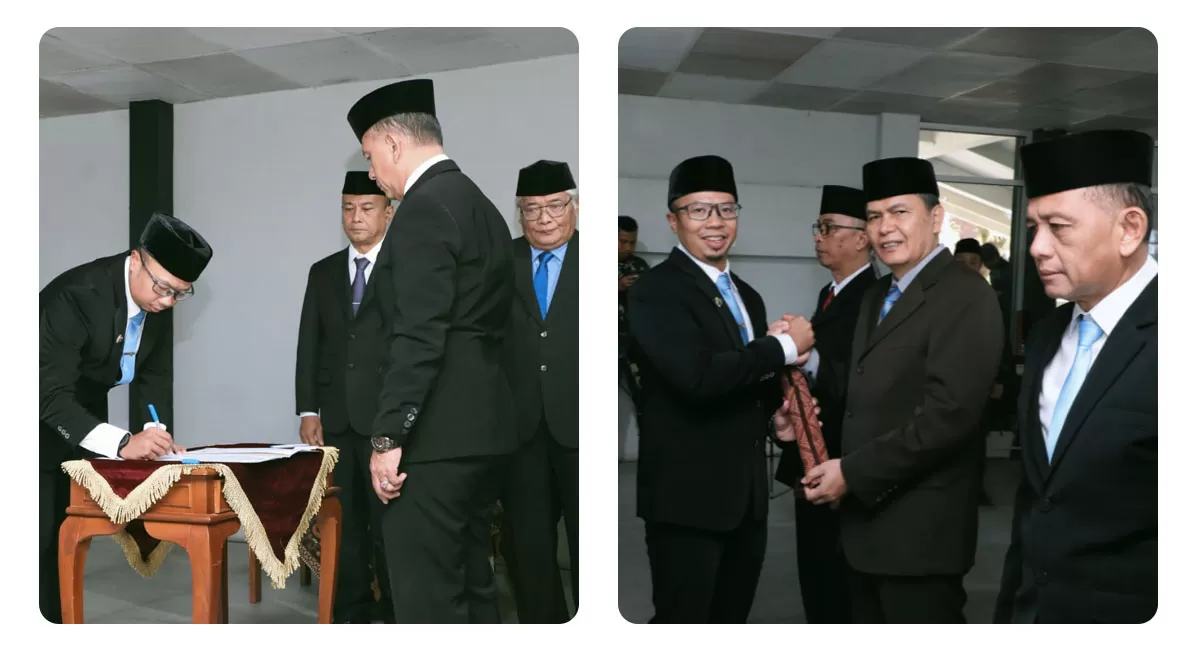 Wali Kota Tasikmalaya, Viman Alfarizi, melantik tiga pejabat eselon II di lingkungan Pemkot Tasikmalaya di GCC Dadaha, Kota Tasikmalaya, Jumat (10/7/2026). (Dok. AMS)