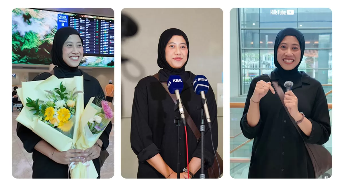 Megawati Hangestri yang bergabung dengan Hyundai Hillstate tiba di Korea Selatan pada Jumat (10/7/2026). Dukungan fans Red Sparks mengiringi langkahnya menuju Liga Voli Korea 2026/2027. (Instagram/hdecvolleyballteam)