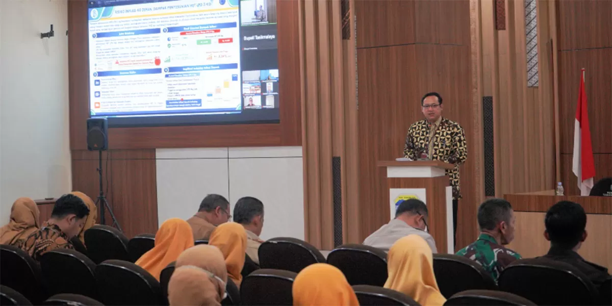 Bank Indonesia Tasikmalaya bersama TPID Kabupaten Tasikmalaya dan TP2DD menggelar High Level Meeting (HLM) Tim Pengendalian Inflasi Daerah (TPID), Selasa (14/7/2026). (Dok. AMS)