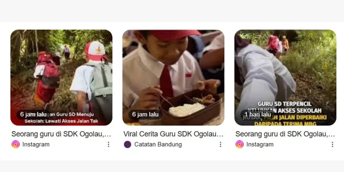 Guru SDK Ogolau membuat MBG mandiri untuk siswa. Anak-anak di pelosok Sulawesi Tengah masih menanti program MBG hadir. (Tangkapan layar google)