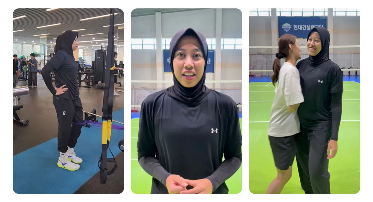 Megawati Hangestri mulai menjalani latihan bersama Hyundai Hillstate. Adaptasi dengan rekan setim menjadi langkah awal menghadapi persaingan V-League 2026/2027. (Instagram/hdecvolleyballteam)