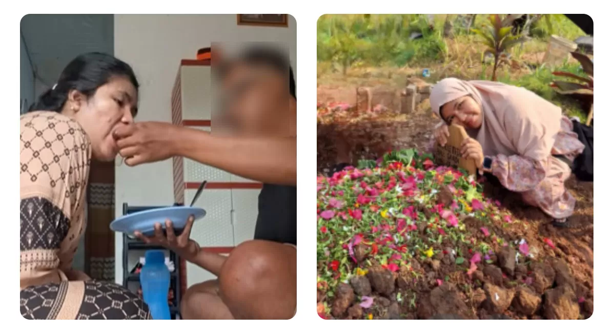 Driver ojol korban begal di Tangerang meninggalkan kenangan suapan terakhir untuk sang istri. Polisi telah menetapkan satu tersangka. (TikTok.com/@poppy.aprianti2)