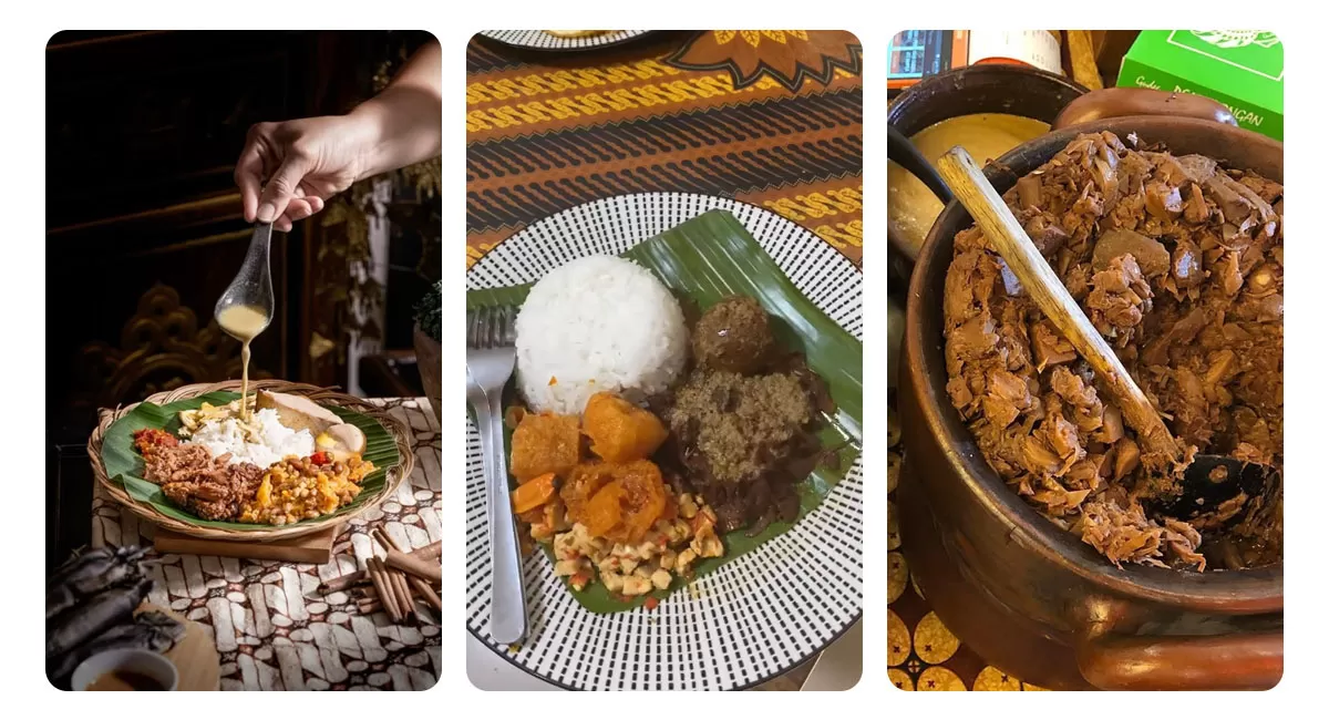 Rekomendasi gudeg koyor di Jakarta yang terkenal lezat, autentik, dan legendaris. Cocok untuk pencinta kuliner khas Jawa di ibu kota.    (Instagram/rasacikatomas - gudegbunah - gudegpejompongan)