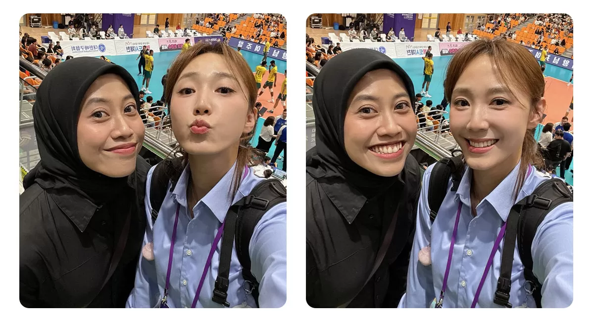 Han Song Yi menyambut hangat Megawati Hangestri kembali ke Liga Voli Korea. Persahabatan lama di Red Sparks kembali jadi sorotan bersama Hyundai Hillstate. (Instagram/ssongr12)