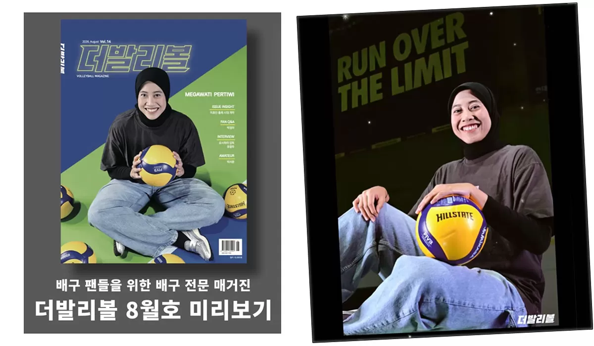 Megawati Hangestri tampil sebagai sampul The Volleyball Magazine. Kiprahnya di V League membuatnya disebut Kim Yeon Kyung nya Indonesia. Benarkah? (Dok. The Volleyball Magazine)