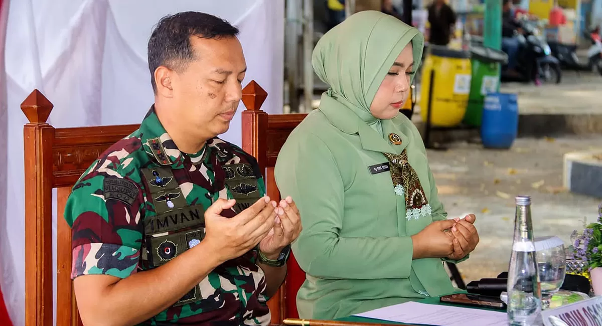 Kunjungan kerja Dandim 0612/Tasikmalaya bersama Ketua Persit KCK Cabang XXIII Kodim 0612/Tasikmalaya, Ny. Rima Imvan Ibrahim, ke Koramil 1204/Ciawi, Kamis (30/7/2026). (Dok. Kodim Tasikmalaya)