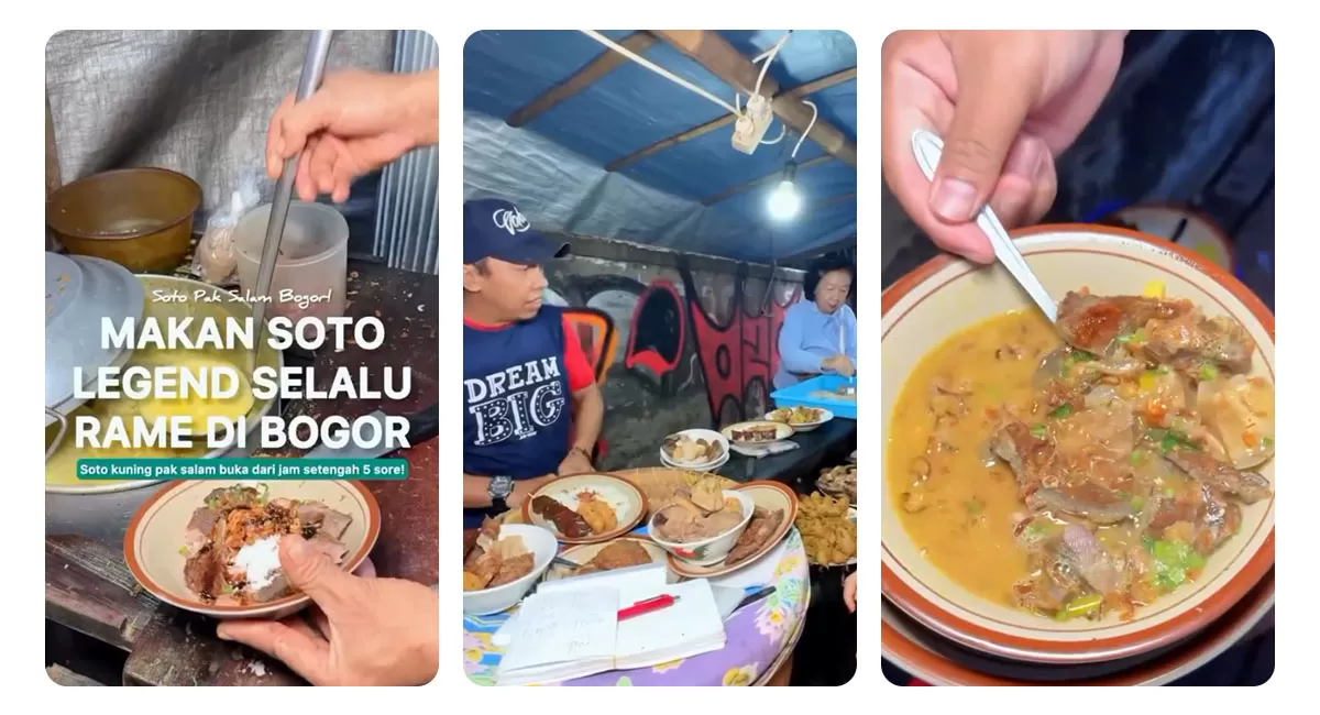 Soto Pak Salam menjadi salah satu kuliner legendaris di Bogor yang menyajikan Soto Kuning dengan kuah kaya rempah dan pilihan daging serta jeroan.   (Instagram/sotobogorpaksalam)
