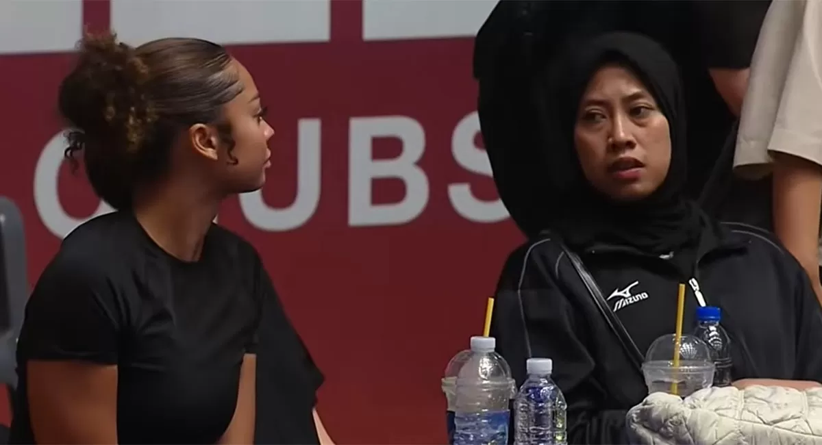Megawati Hangestri dan Jordan Wilson tak tampil saat Hyundai Hillstate kalah 0-3 dari Shanghai Bright Ubest. Keduanya absen karena aturan turnamen. (Dok. KBSN Sports)