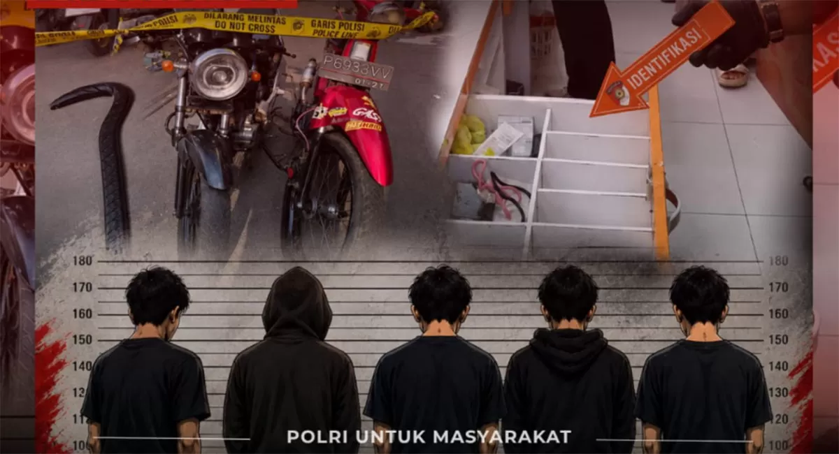 Pengungkapan sindikat pencurian spesialis sekolah dan minimarket oleh Satreskrim Polresta Banyuwangi. (Dok. Polresta Banyuwangi)