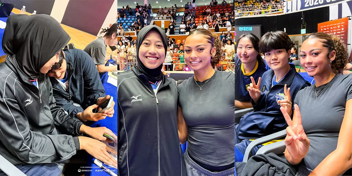 Megawati Hangestri dan Jordan Wilson tampil bersama skuad Hyundai Hillstate di Jeju. Momen ini menjadi bagian persiapan menuju Liga Voli Korea. (Instagram/hdecvolleyballteam)