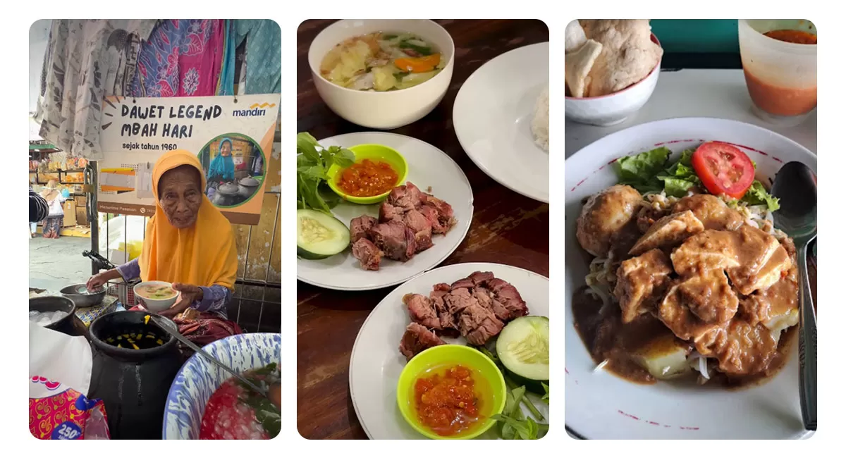 Kuliner Pasar Beringharjo Jogja punya banyak pilihan. Es Dawet Mbah Hari, Sego Empal Bu Warno, hingga Gado-gado Bu Hadi wajib masuk daftar kuliner. (Tangkapan layar google)