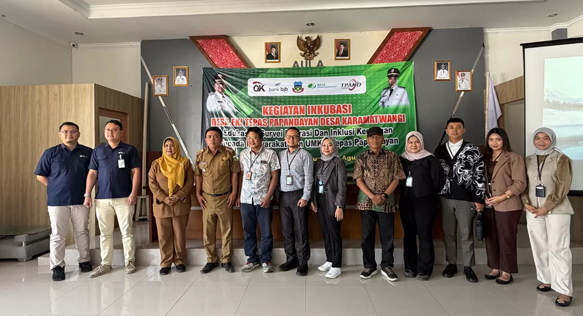 Kegiatan Pra-Inkubasi Lanjutan dan Inkubasi Program Desa Ekosistem Keuangan Inklusif (EKI) Desa Wisata Tepas Papandayan bertempat di Aula Kantor Desa Karamatwangi, Kabupaten Garut, pada Selasa (4/8/2026). (Dok. AMS)