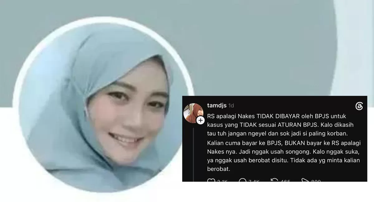 Dokter Tamara Jasmine menjadi perhatian usai komentar soal pasien BPJS viral. RSUP Persahabatan menyatakan bukan pegawainya. (Threads/reynaldoaritonang96)