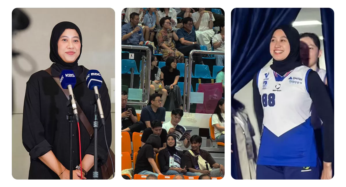 Megawati Hangestri memulai tantangan baru bersama Hyundai Hillstate di Liga Voli Korea Selatan. Kehadiran suami membuatnya merasa lebih stabil. (Instagram/hdecvolleyballteam)