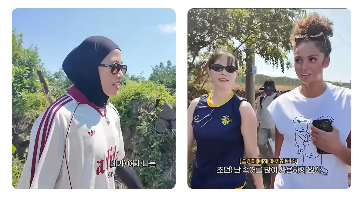Megawati Hangestri trekking bersama Hyundai Hillstate di Jeju. Suhu 37 derajat Celsius tak menghalangi kebersamaan dan dukungan fans Indonesia. (Instagram/hdecvolleyballteam)