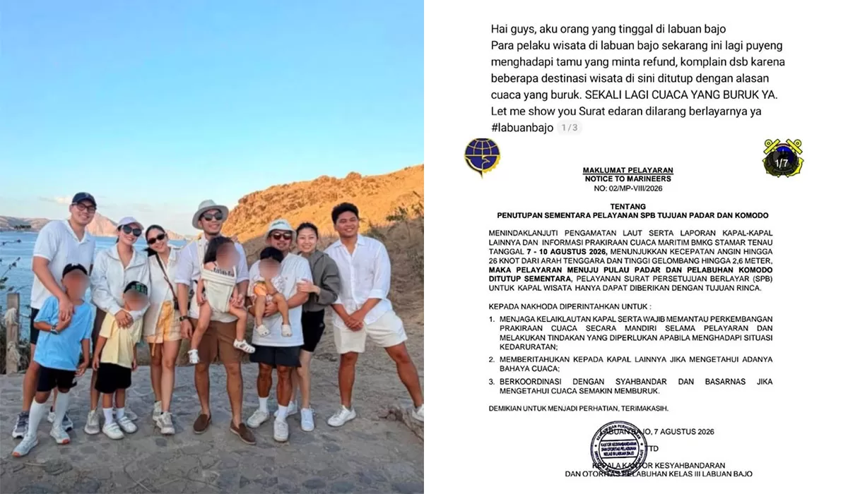 Jessica Mila liburan di Pulau Padar saat pelayaran dibatasi. Pelaku wisata Labuan Bajo mengaku harus menghadapi komplain hingga permintaan refund. (Instagram/merdioctav - djpl_ksoplabuanbajo)