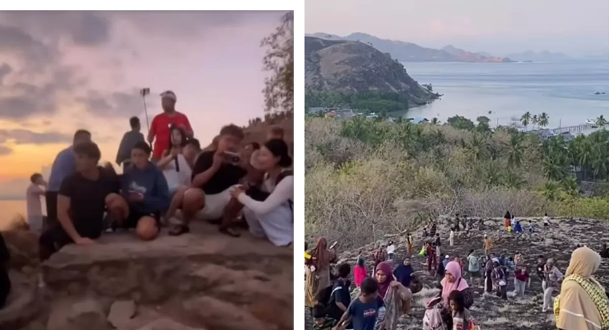 Gempa NTT M 7,7 membuat wisatawan di Pulau Padar saling berpegangan. Warga juga naik gunung setelah peringatan tsunami sempat dikeluarkan. (Threads/harisul_qiram - Instagram/s_toni.i)