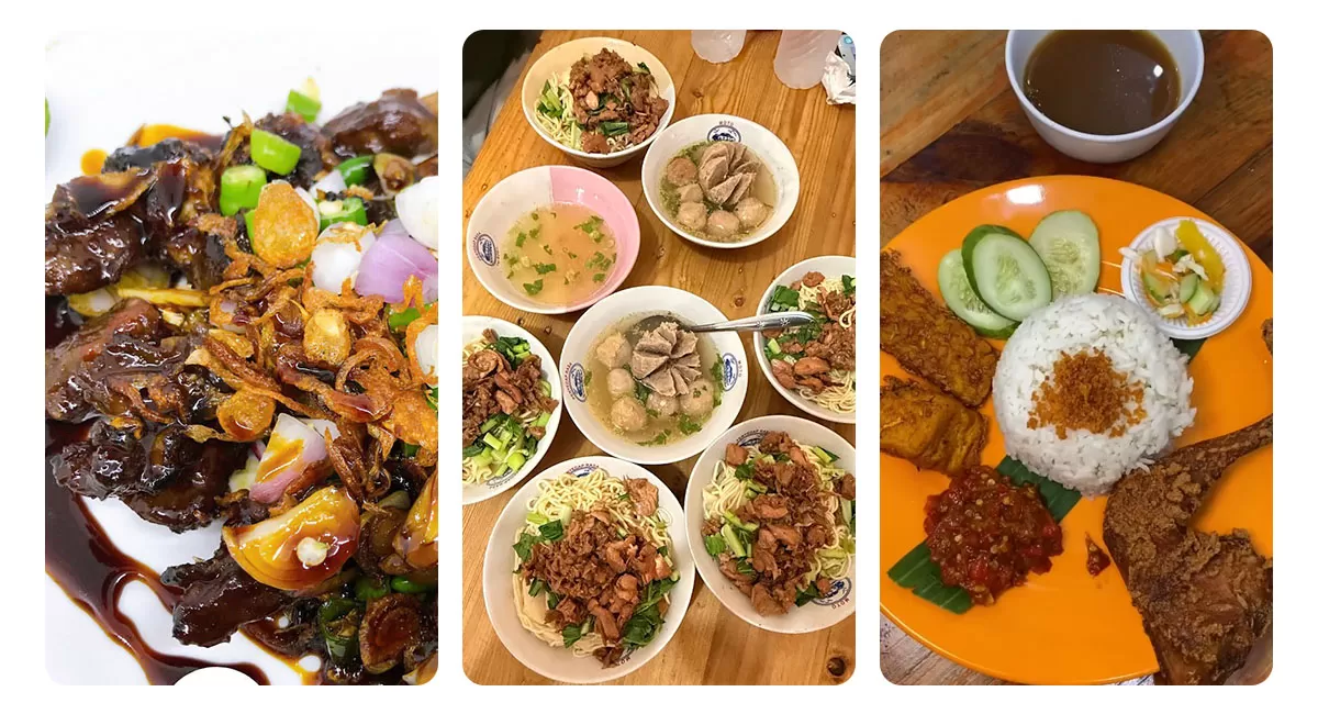 Berburu kuliner Jakarta Selatan? Sate Purnawarman, Mie Ayam Pacitan 99, dan Pindang Ayam Kremes Ny. Bong punya cita rasa khas.   (Instagram/satepurnawarman - andilauda - ny.bong_pindangayam)