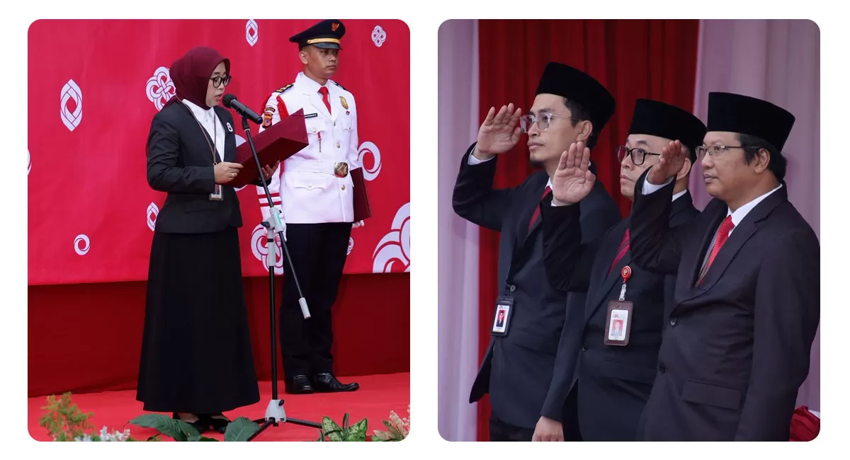 Kegiatan Upacara Peringatan Hari Ulang Tahun (HUT) ke-81 Kemerdekaan Republik Indonesia Kantor Otoritas Jasa Keuangan (OJK) Tasikmalaya, Senin 17 Agustus 2026 berlangsung khidmat. (Dok. AMS)