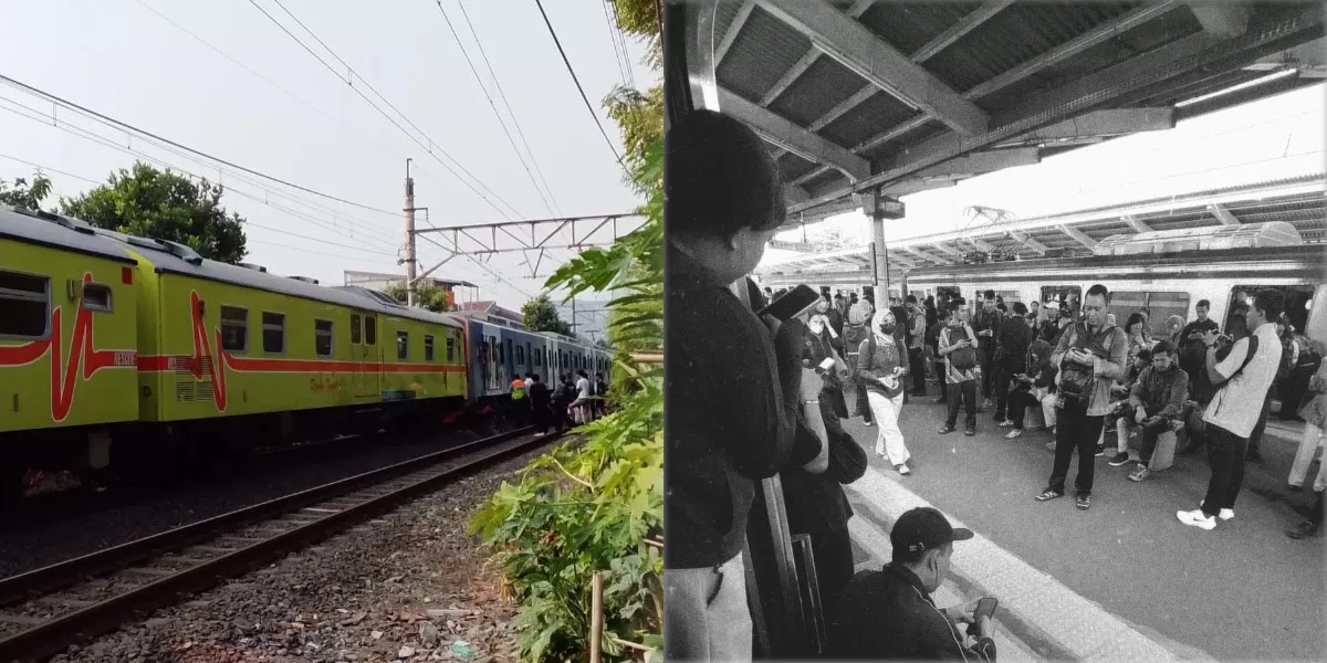 KRL Bogor dan Tangerang sempat terganggu akibat dua kecelakaan. Sebanyak 18 perjalanan terlambat, dengan durasi hingga satu jam. (Instagram.com/jktinfo)